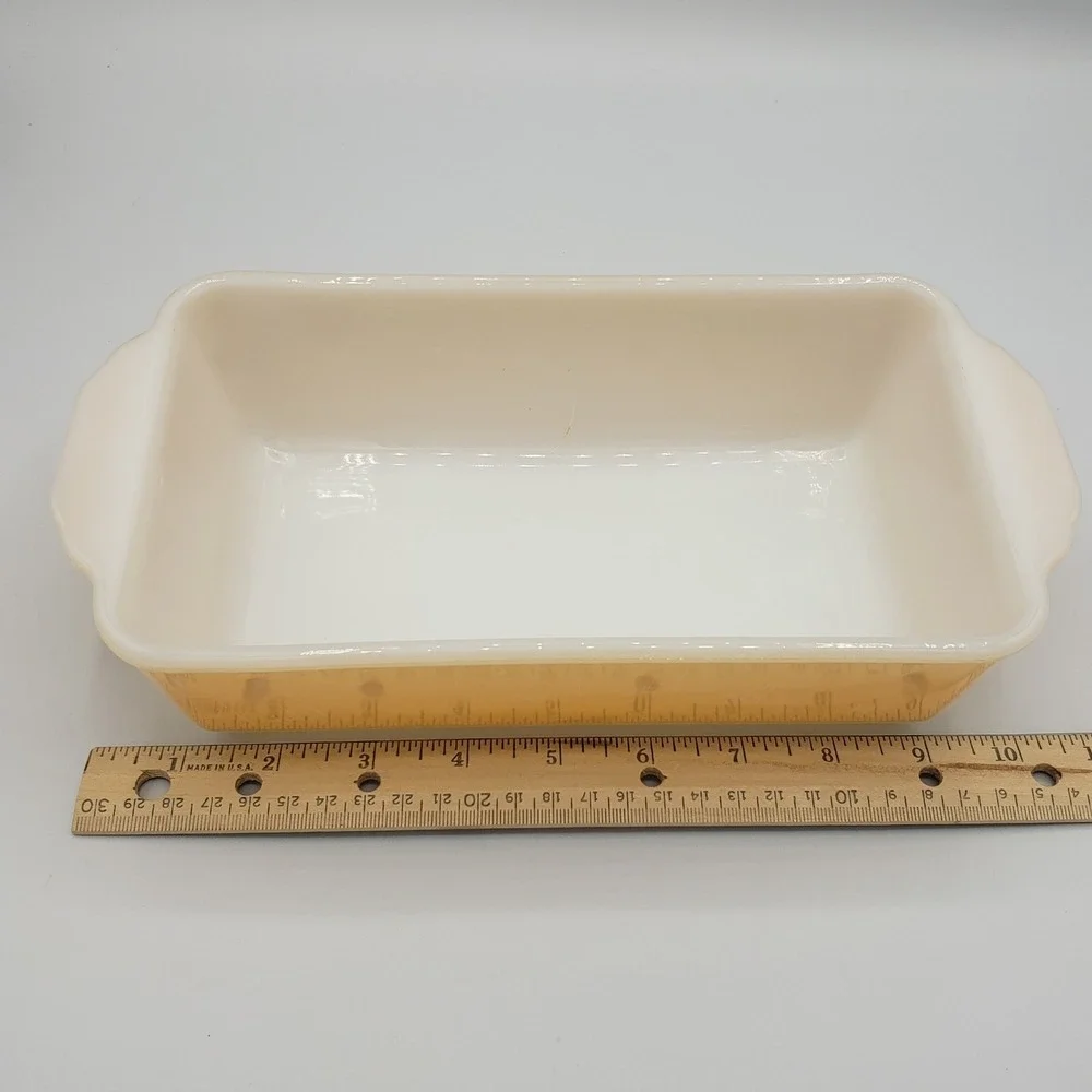 Vintage Fire King Peach Lustre Luster 1‎ quart Loaf Pan # 409 USA